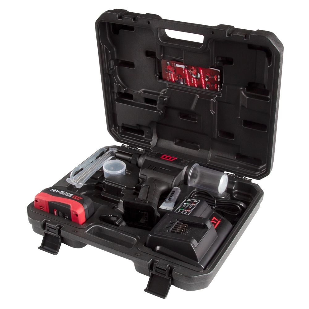 MIGHTY SEVEN (DR-102A1) Заклепочник аккумуляторный 2,4-6,4 мм, 18 В, 3 предмета, кейс