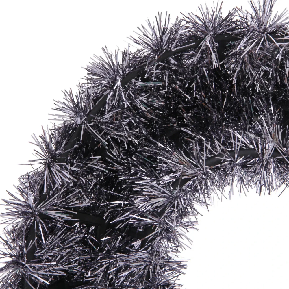 Венок декоративный TINSEL «Яркие переливы» 38 см, Графит