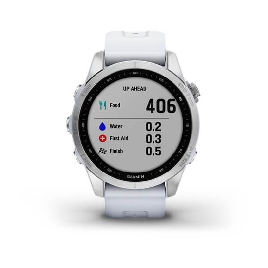 Часы Garmin Fenix 7S стальной, белый силикон 010-02539-03