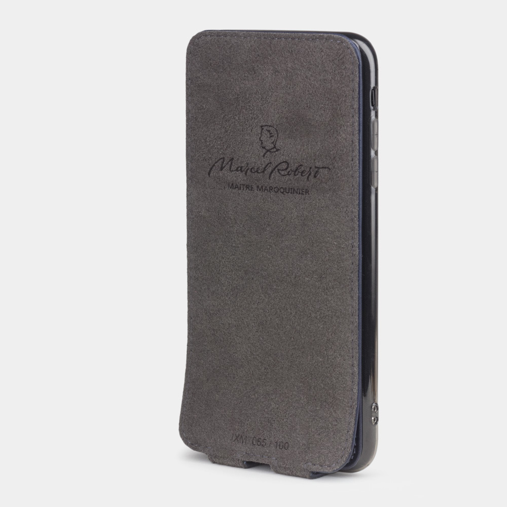 Чехол для iPhone XS Max из натуральной кожи теленка, цвета индиго