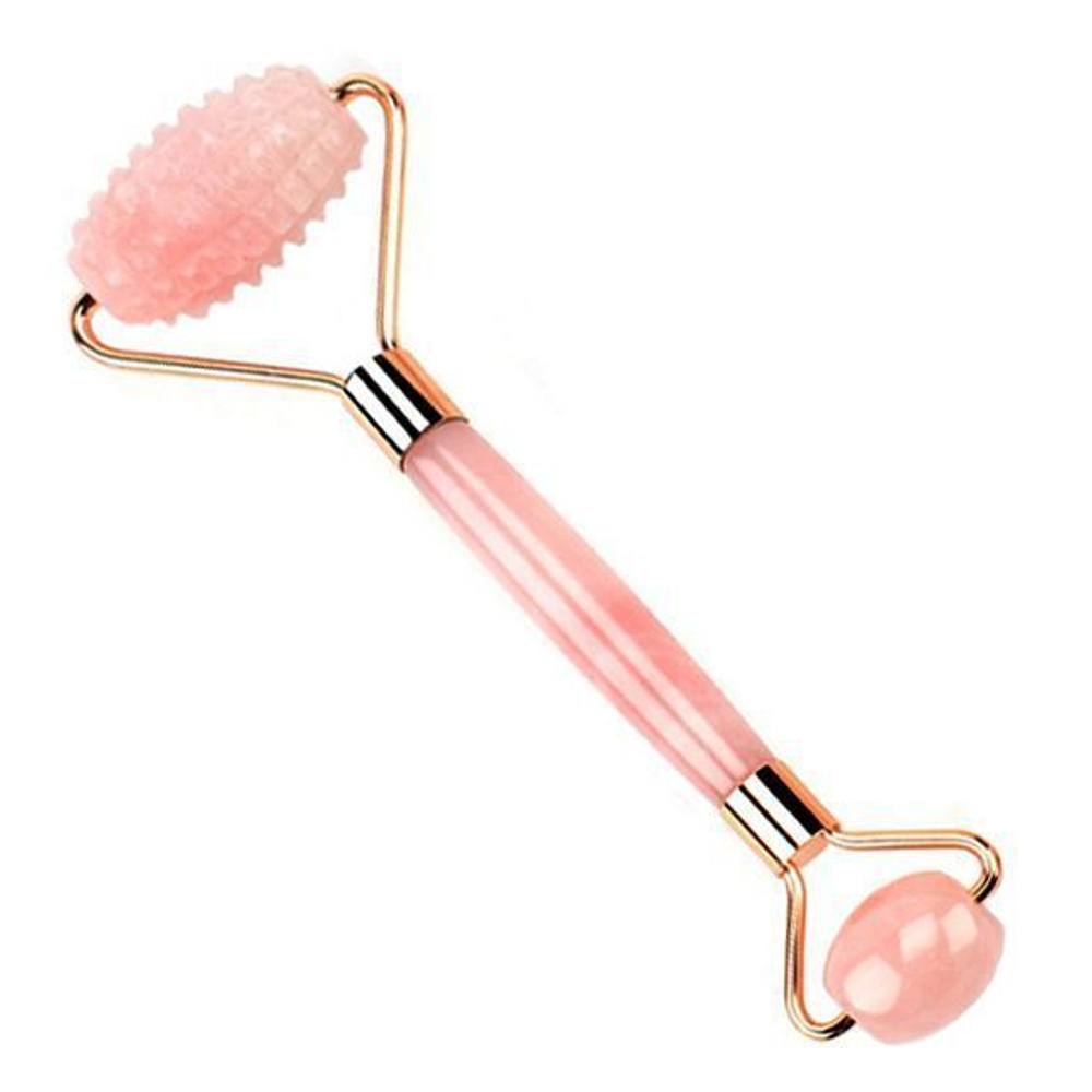 Массажер двойной без коробки розовый кварц 15 см