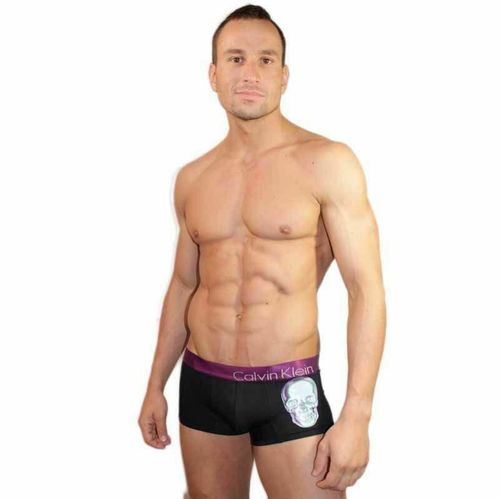 Мужские трусы хипсы черные с черепом Calvin Klein Boxer Black