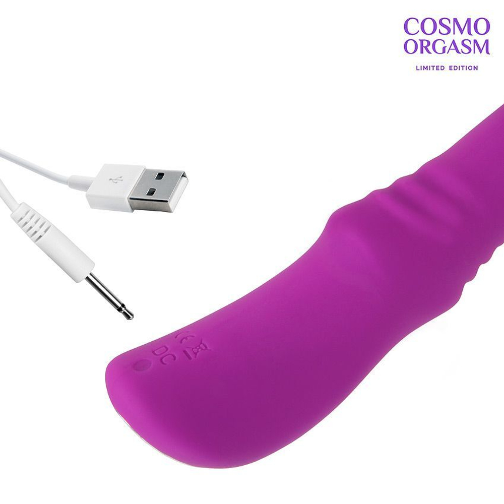 Фиолетовый изогнутый G-стимулятор с 9 режимами вибрации - 18,2 см.