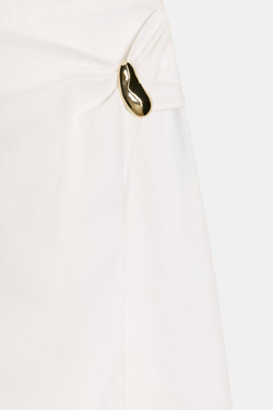 ZARA КОМБИНИРОВАННОЕ ПЛАТЬЕ МИДИ С ФУРНИТУРОЙ, КОРИЧНЕВЫЙ/ЭКРЮ