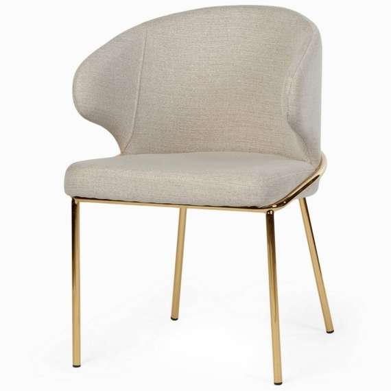 Стул Silva, светло-бежевый, золотые ножки