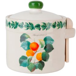 Банка для сыпучих продуктов + ложка" " 11,5х9,5х11,5см v=450мл (керамика)(подарочная уп.)