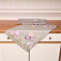 НАБОР ПОЛОТЕНЕЦ ИЗ 2 ШТ "ИРИСЫ"40Х60СМ,СЕРЫЙ,100% ХЛОПОК,ТВИЛ