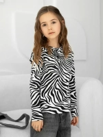 Лонгслив зебра для девочки на осень