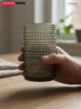 Набор стаканов 400 мл. 6 шт., стекло с фактурным орнаментом, коллекция Юпитер