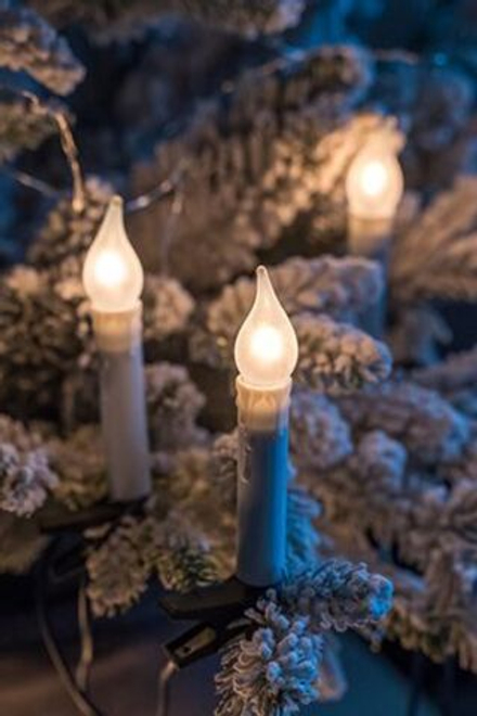 Гирлянда "Свечи Рождественские" на прищепках 16 LED ламп тёплого свечения  с матовым стеклом