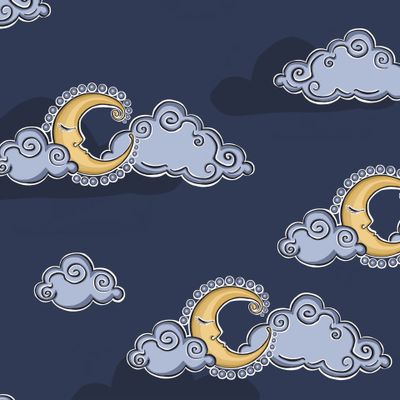 Magic moon night pattern illustration quality illustration