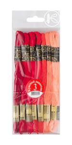 Нитки мулине набор "Цветик-семицветик" №3-Красный лепесток, 7*10м, 100% хб