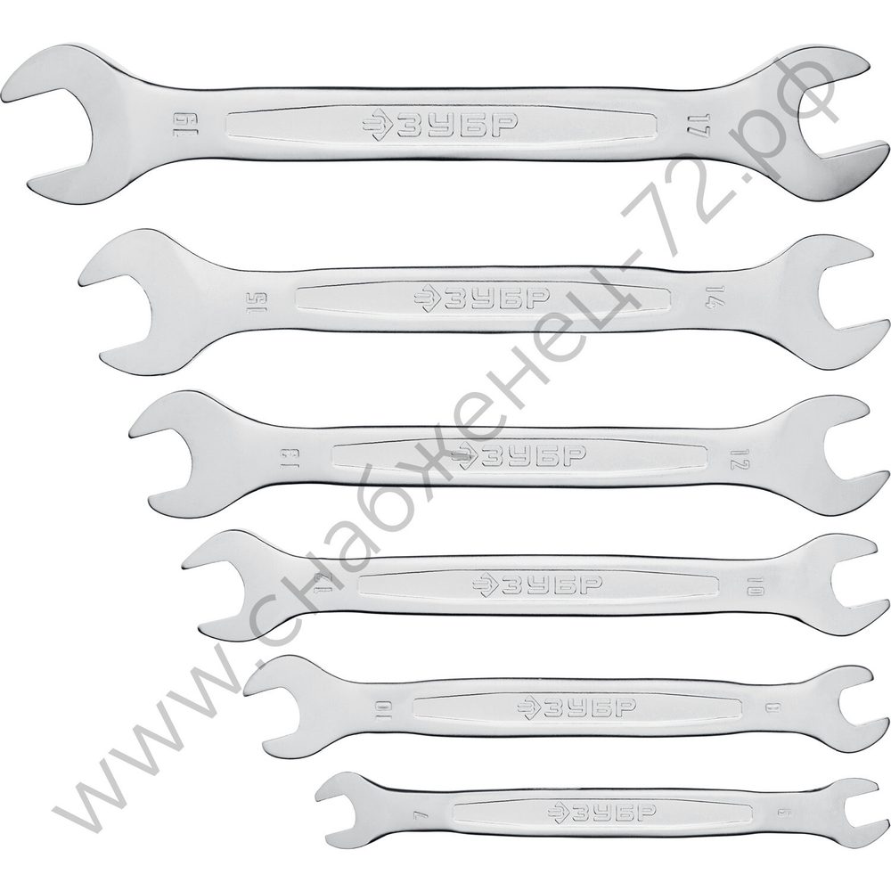 ЗУБР 6 шт, 6 - 19 мм, набор рожковых гаечных ключей, Профессионал (27011-H6)