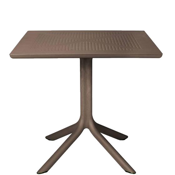 Пластиковый стол Clip 80х80 см темно-коричневый | NARDI | Италия