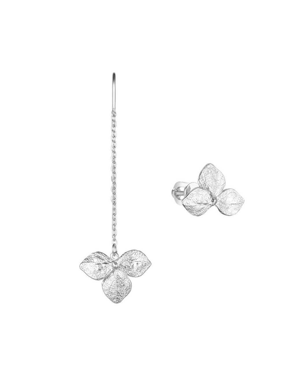 Серьги-протяжки Гортензия ассиметрия