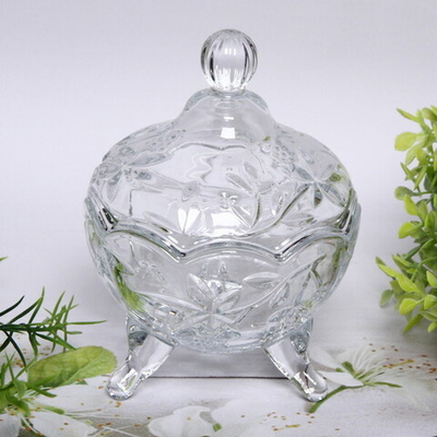 Сахарница стеклянная 200мл «Виноград» 9,5*13см на ножках