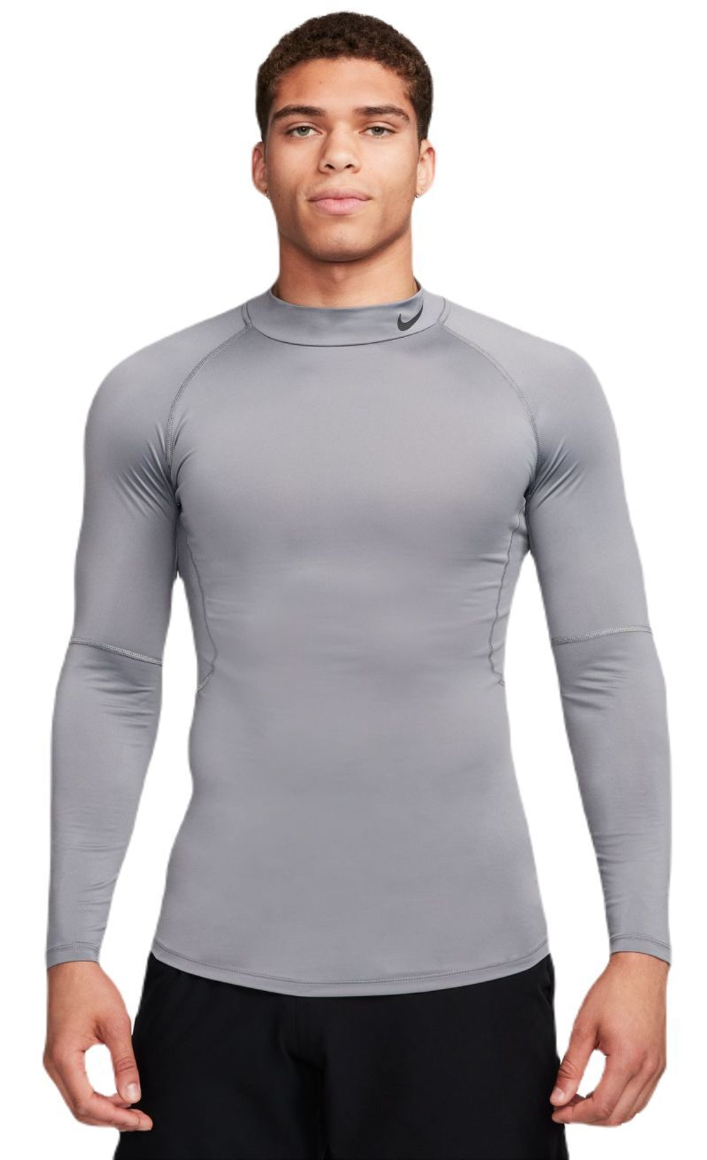 Термобелье Nike Pro Dri-FIT Fitness Mock-Neck Long-Sleeve - smoke grey/black