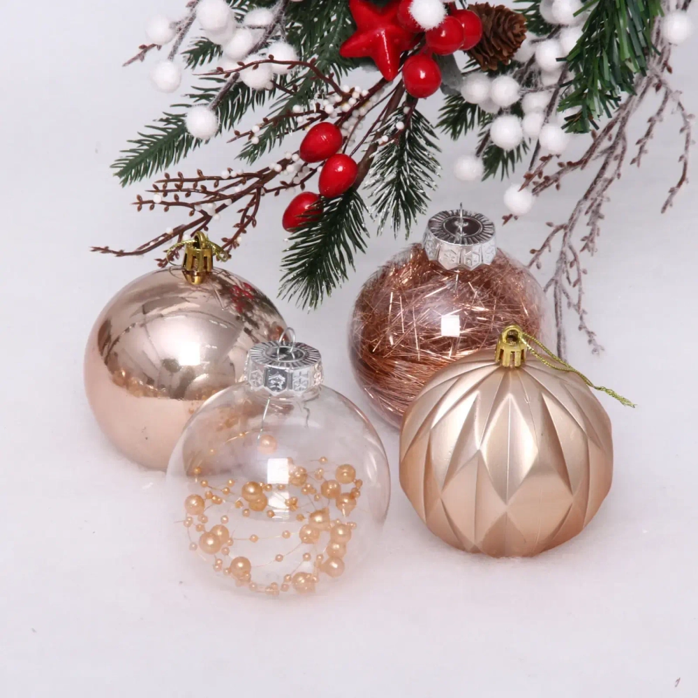 Набор шаров 8 см «Волшебство» (в наборе 12 шт), Шампань