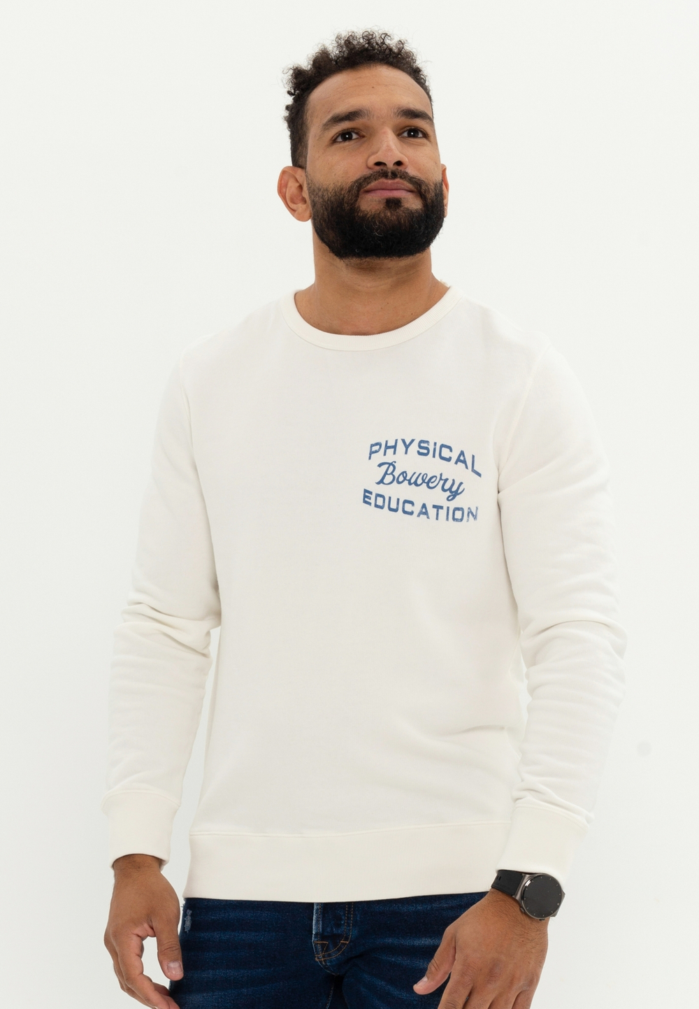 Свитшот Bowery NYC "Physical Education" Blue / Off White