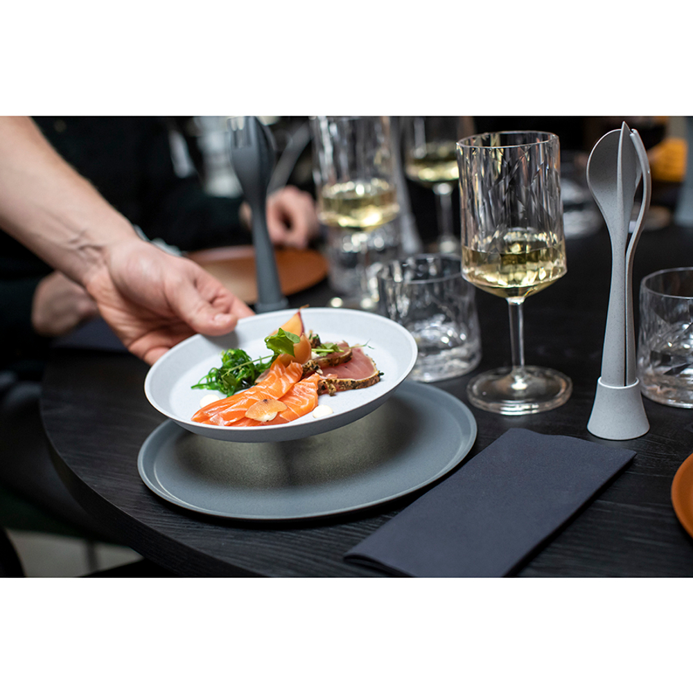 Тарелка connect, organic, D25,5 см, темно-серая