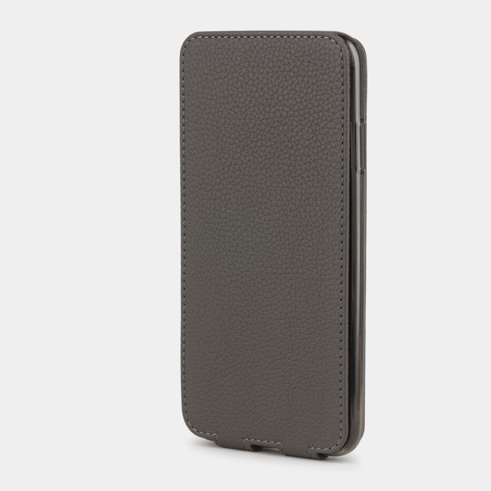 Чехол для iPhone XS Max из натуральной кожи теленка, серого цвета
