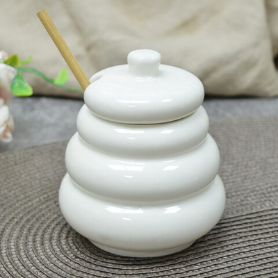 Банка для меда 360мл с бамбуковой ложкой