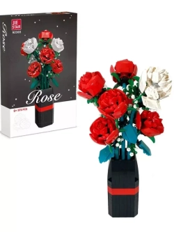 Конструктор Букет роз в вазе 878 деталей