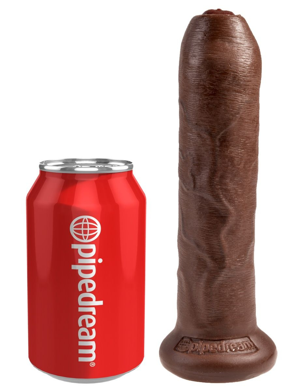 Коричневый необрезанный фаллоимитатор на присоске 7 Uncut Cock - 19,1 см. (Цвет: коричневый)