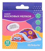 Мелки восковые ПандаРог Творческие Котики, 12 цветов