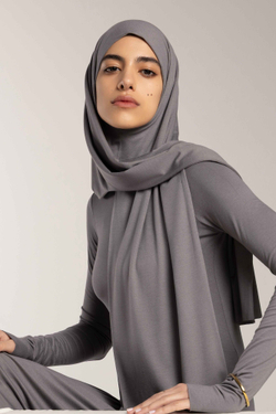 Хиджаб Молик двухслойный серый