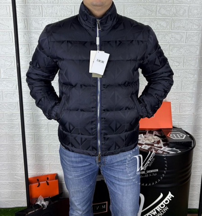 Пуховик CD Dior премиум темно-синий