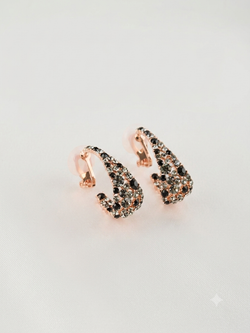 Клипсы Россыпь из серо-черных камней Swarovski