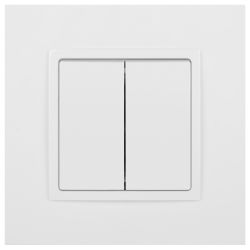 14-1106-01 ЭРА Переключатель двойной, 10АХ-250В, IP20, Эра Elegance, белый