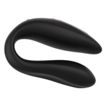 Черный вибратор для пар 8,5см с часами-пультом ДУ Anne'S Desire Dual Pleasure Tecnology Watchme Black