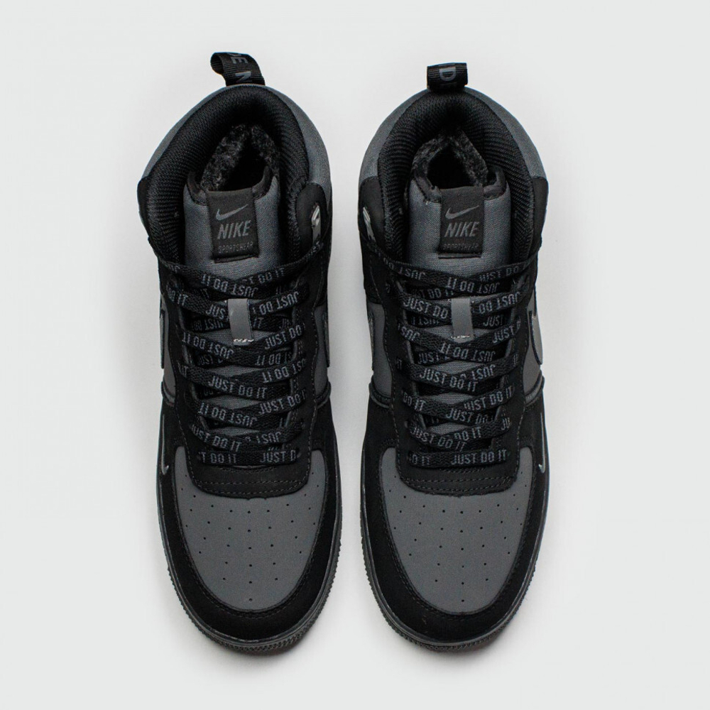 кроссовки Nike Air Force 1 Mid Black / Grey Winter