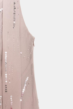ZARA КОРОТКОЕ ПЛАТЬЕ С ПЛАТКОМ И ПАЙЕТКАМИ, СЕРО-ДЫМЧАТЫЙ