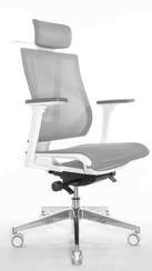 Кресло FALTO G1 AIR (3 уровня поясницы, сетка, каркас белый, серый)