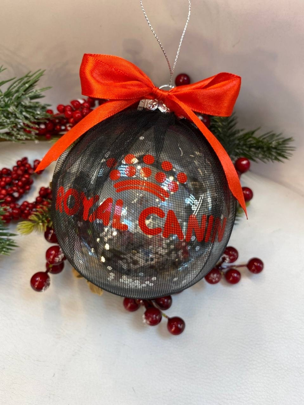 Новогодние игрушки, шар с логотипом компании, 1шт №1875