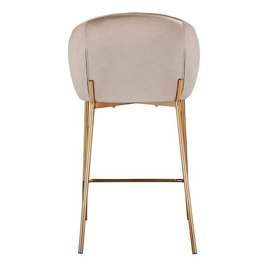 Стул полубарный coral, велюр, серо-бежевый