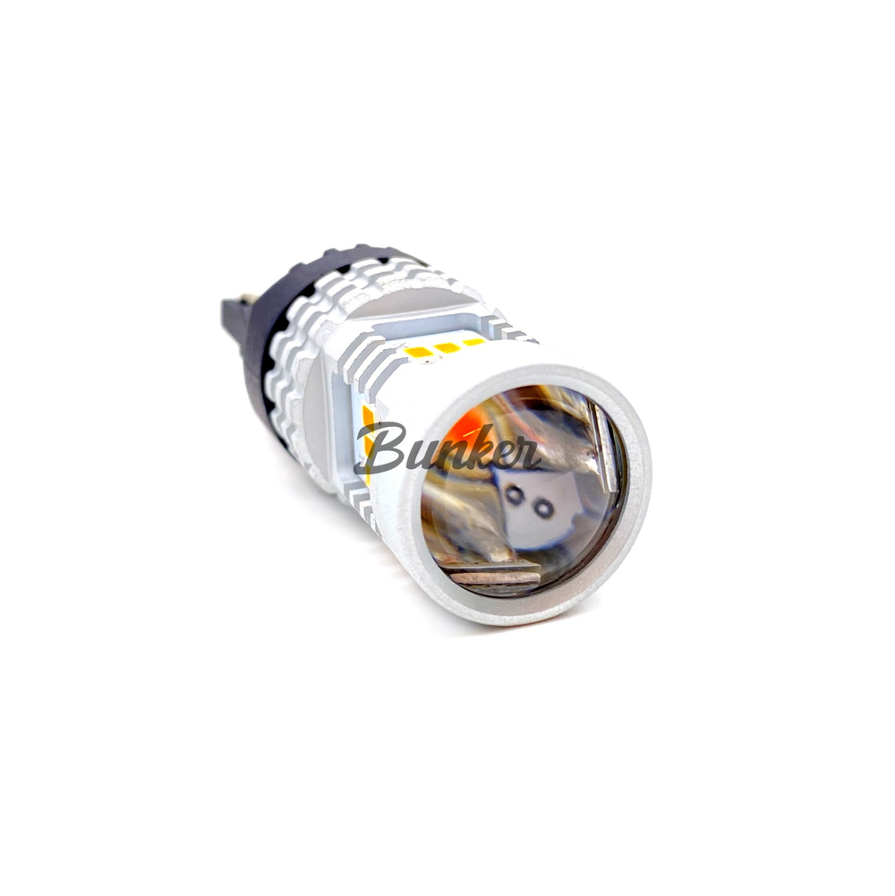 Светодиодная автомобильная LED лампа TaKiMi 7443-3020-14SMD (W21/5W),Оранжевый,Не полярная,12V