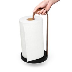 Держатель для бумажных полотенец Bellwood, черный/орех