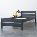 Кровать деревянная 90х200 из сосны Бора, с основанием кровати, серый