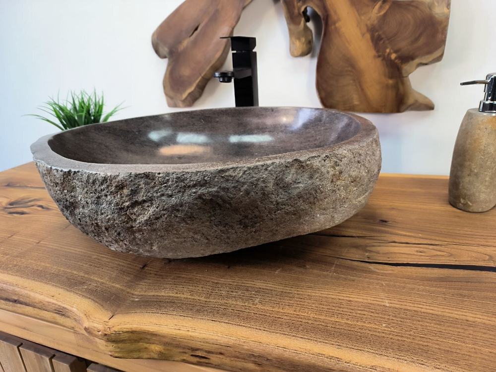 Раковина из речного камня RS-65810 54х45х15 из натурального камня