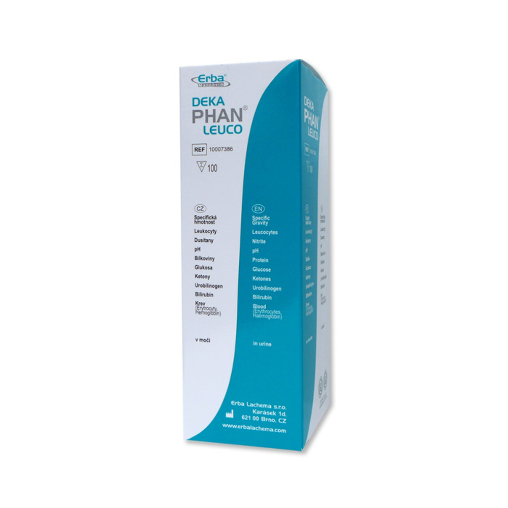 Декафан Лейко (глюк,кет,кровь,бел,рН,бил,уробил,нитриты,уд.вес,лейк.), 100 опр., Лахема
