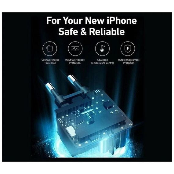 Сетевое зарядное устройство Aukey Swift PD 20W USB-C (PA-F1S), черный