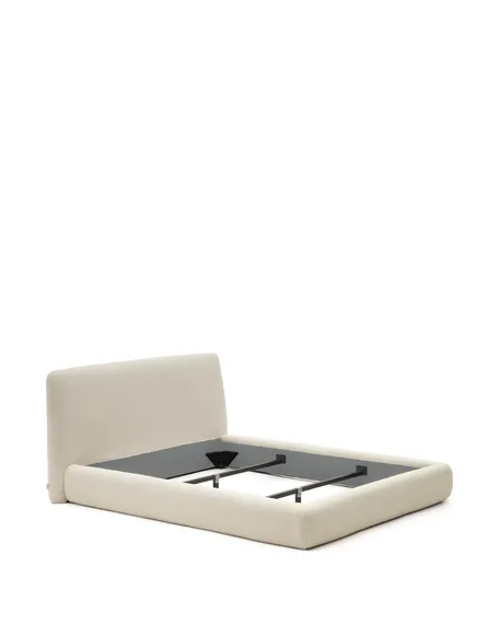 Кровать Martina со съемным чехлом из бежевого букле под матрас 180х200 см