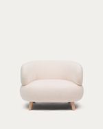 Кресло Luisa из экрю-букле с ножками из массива бука, 90 см