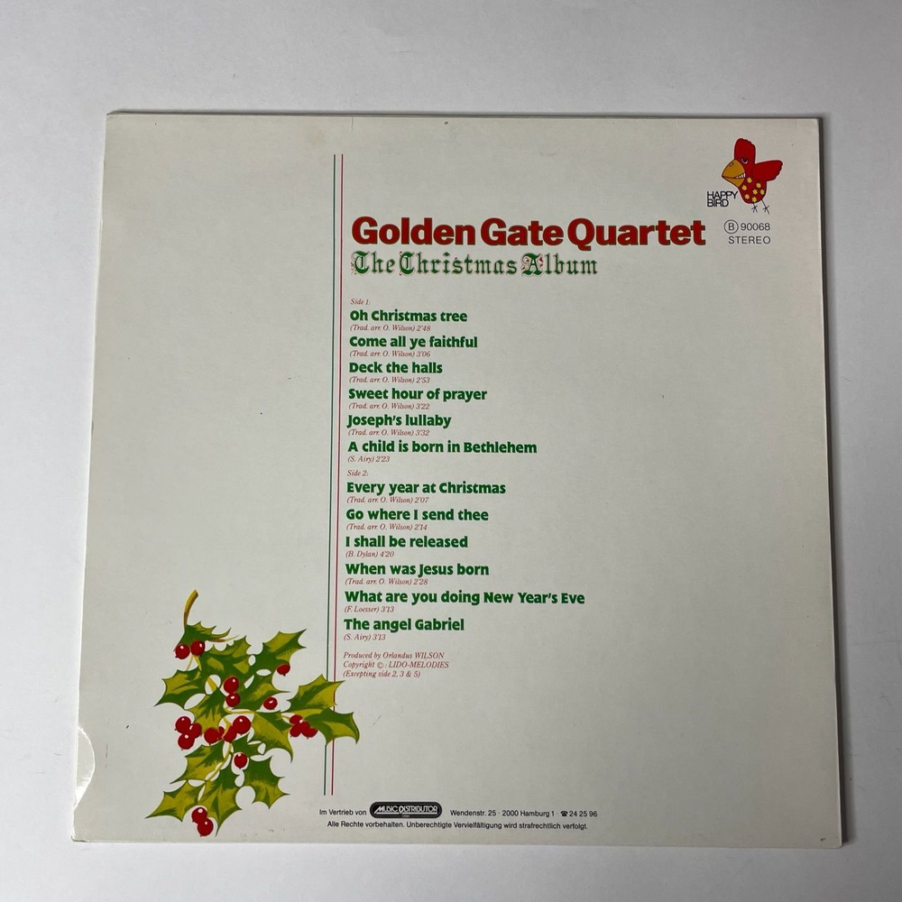 Винтажная виниловая пластинка LP Golden Gate Quartet The Christmas Album (Germany 1981) Sweet Hour Of Prayer