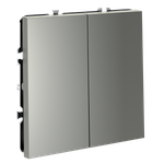 Перекрестный переключатель встраиваемый VOLTUM S70 двухклавишный 10А, (сталь)