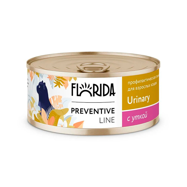 Влажный корм Florida Urinary, для кошек при профилактике МКБ, с уткой, 100 г